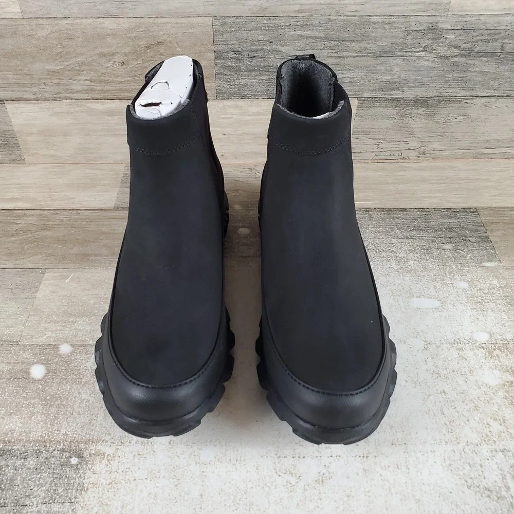 Bogs Cedar Womens Chelsea Boots Sz 10 Comfort Black Leather Waterproof Round Toe
